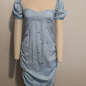 Blue Puff Sleeve Sundress